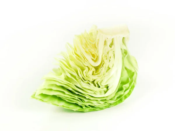 Cortado e cortado repolho verde fresco vegetal orgânico — Fotografia de Stock