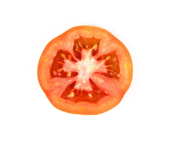 Frische Tomaten mit grünen Blättern isoliert auf weißem Hintergrund — Stockfoto