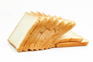 kahverengi ekmek ve beyaz arka plan üzerinde izole ekmek dilim