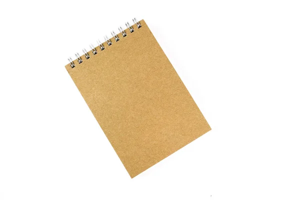 Brown blank notebook on white background — Stock Photo, Image