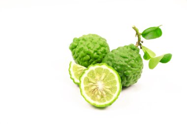 Güney Afrika'da bir kabile kireç ve Güney Afrika'da bir kabile kireç yaprak beyaz arka plan üzerinde