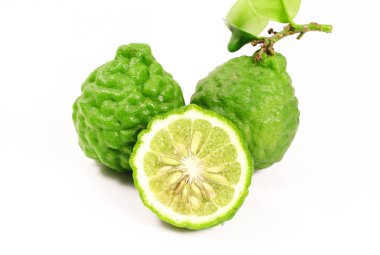 Güney Afrika'da bir kabile kireç ve Güney Afrika'da bir kabile kireç yaprak beyaz arka plan üzerinde