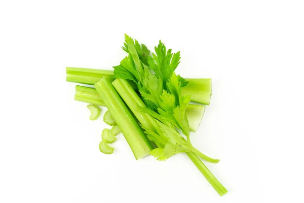 하얀 배경에 분리되어 있는 신선 한 녹색 셀러리 — 스톡 사진