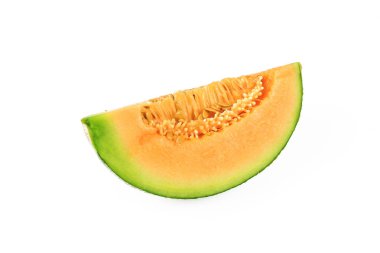 Taze sarı kavun veya kavun beyaz arka plan üzerinde