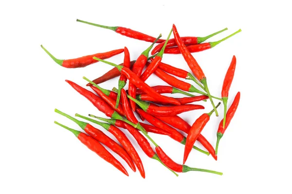 Rode chili en chili poeder op witte achtergrond — Stockfoto