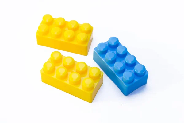 Kid Toy Collection Toy Bricks White Background — Stock Photo, Image