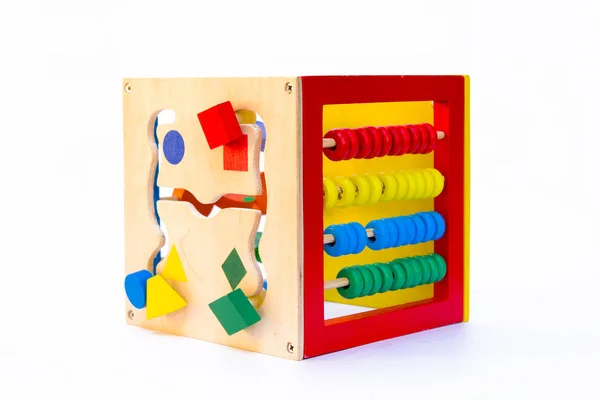 Collection Jouets Pour Enfants Briques Jouets Sur Fond Blanc — Photo