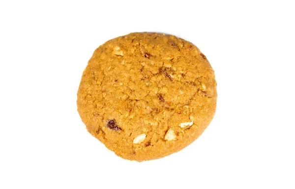 Farinha Aveia Raisin Cookie Isolado Fundo Branco — Fotografia de Stock