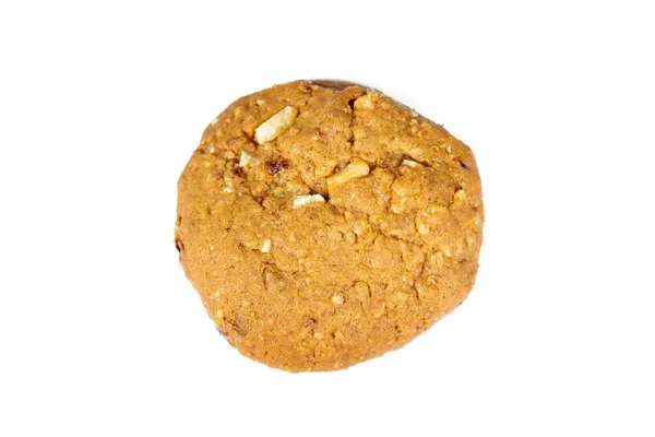 Farinha Aveia Raisin Cookie Isolado Fundo Branco — Fotografia de Stock