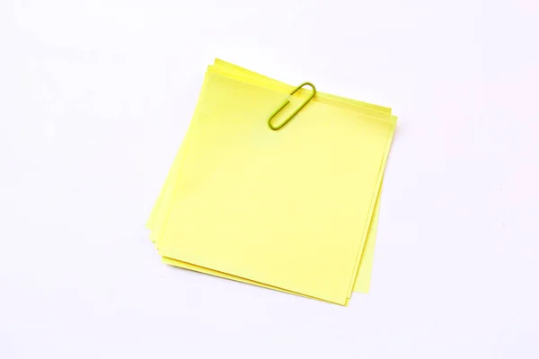 Yellow Sticky Note Isolate White Background — Stock Photo, Image