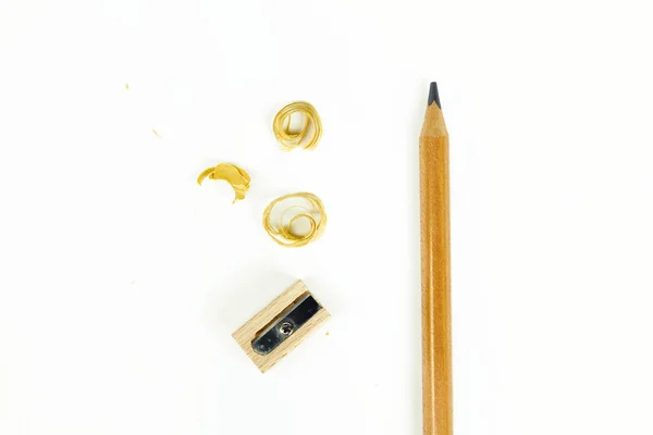 Set Houten Writing Tools Potlood Pen Liniaal Gum Puntenslijper Boek — Stockfoto