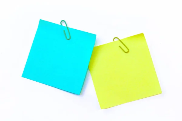 Yellow Pink Blue Sticky Note Isolate White Background — Stock Photo, Image