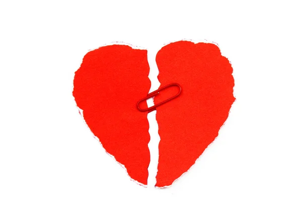 Corações Papel Vermelho Isolado Fundo Branco — Fotografia de Stock