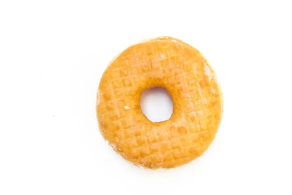 Glasierter Donut Mit Puder Isoliert Auf Weißem Hintergrund — Stockfoto