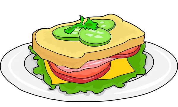 Sandwich à la tomate et au concombre — Photo