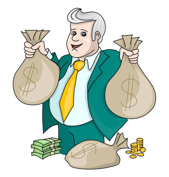 Bankman med pengar — Stockfoto