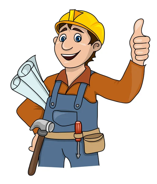 Builder construction drawings and tools — Stock Photo, Image