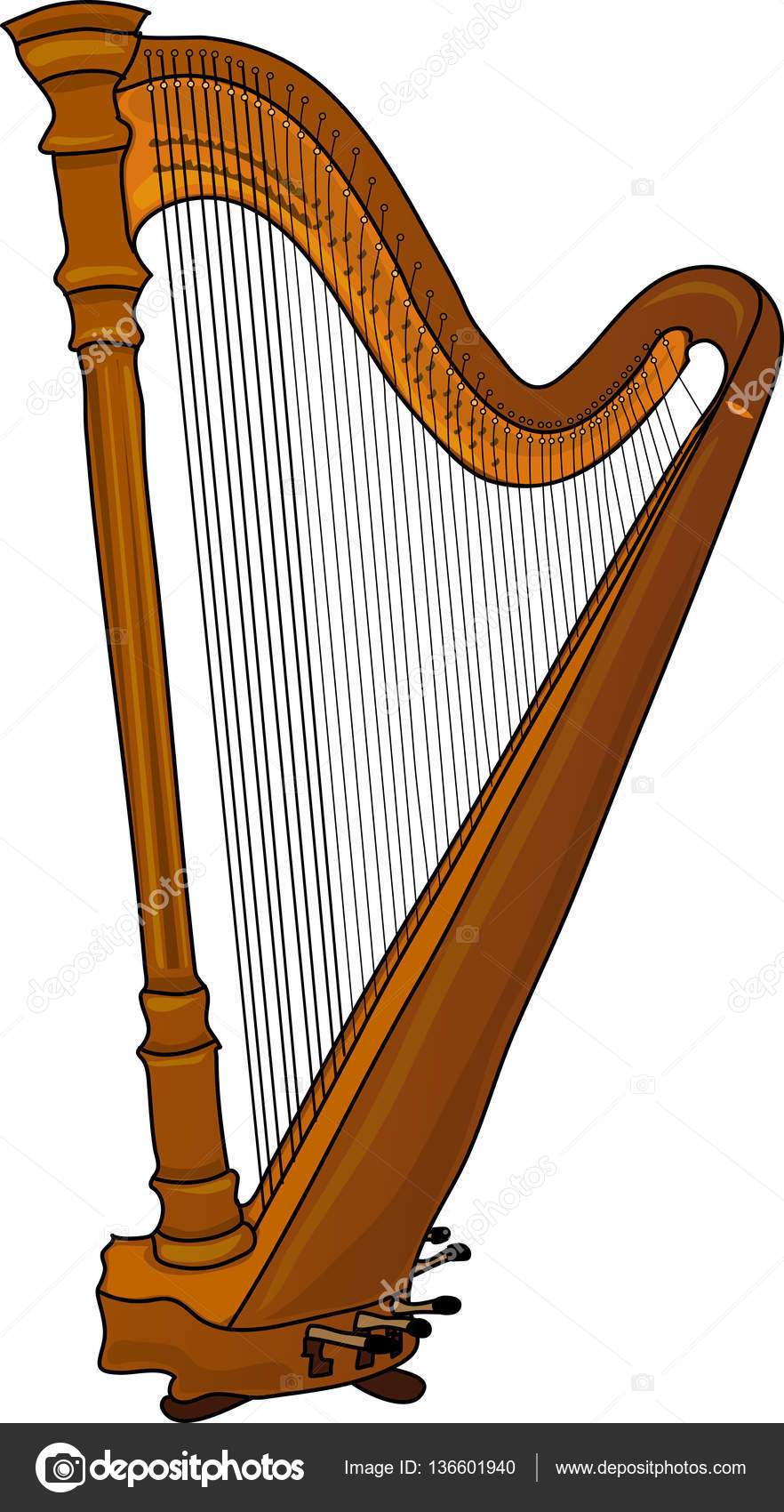 Musical instrument Harp Stock Illustration by ©Ofaleev #136601940