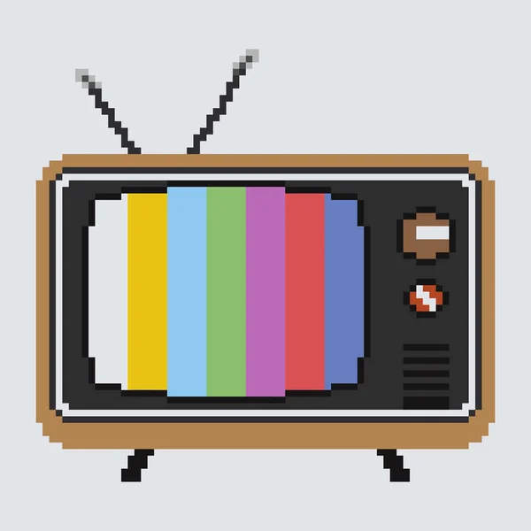 Retro televizyonun yansıması. Piksel sanat tarzı. 8 bit. 