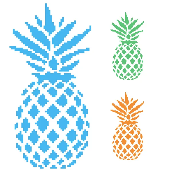 Illustrazione Ananas Oro Pixel Tipografia Grafica Shirt Vettori Frutta Tropicale — Vettoriale Stock