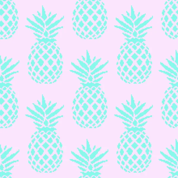 Ananas Estivo Senza Cuciture Sfondo Colorato Schema Senza Soluzione Continuità — Vettoriale Stock