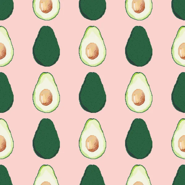 Carino Disegno Modello Senza Soluzione Continuità Con Avocado Può Essere — Vettoriale Stock