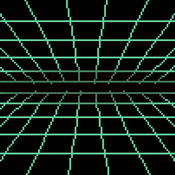 年代のピクセル アートをベクトル レトロなサイエンス フィクションの背景 ピクセル アートの背景 ビット — ストックベクタ