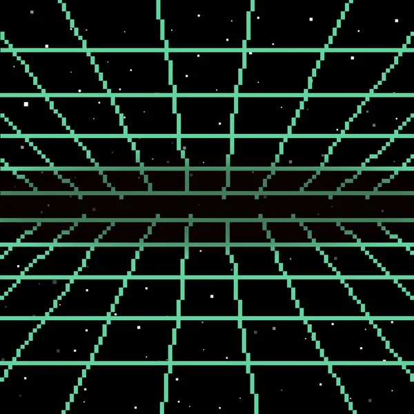 Vector Pixel Art 80S Retro Sci Background Fundo Arte Pixel —  Vetores de Stock