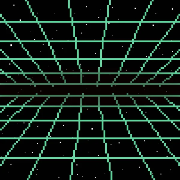 Vector Pixel Kunst Van 80S Retro Sci Achtergrond Pixel Kunst Vectorbeelden