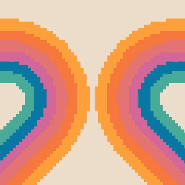 Пиретро Фон Бесшовные Геометрические Винтажные Обои Шаблон 70S Pixel Art — стоковый вектор