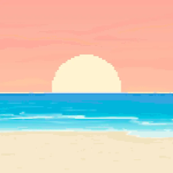 Fondo Píxeles Para Vacaciones Verano Fondo Juego Playa Verano Pixel — Archivo Imágenes Vectoriales