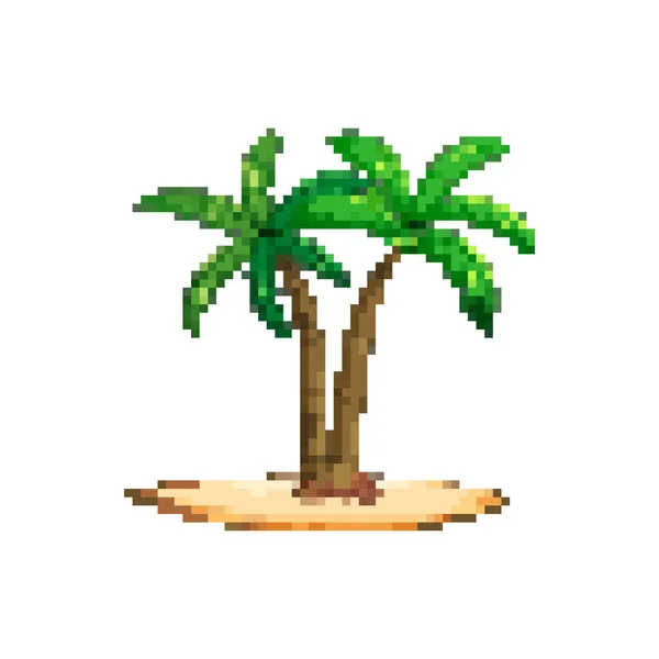 Pixel Kunstboom Palm Voor Wedstrijd Bit Rechtenvrije Stockillustraties