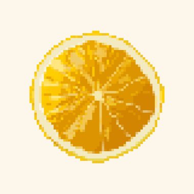 Vector piksel sanat limonu. Piksel meyvesi 8 bit. 