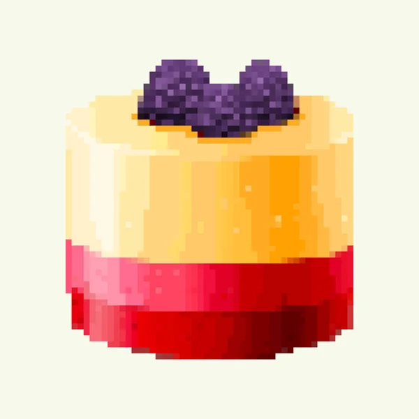 Gâteau Pixel Illustration Vectorielle Pice Pixel Gâteau Pixel Art Bits — Image vectorielle