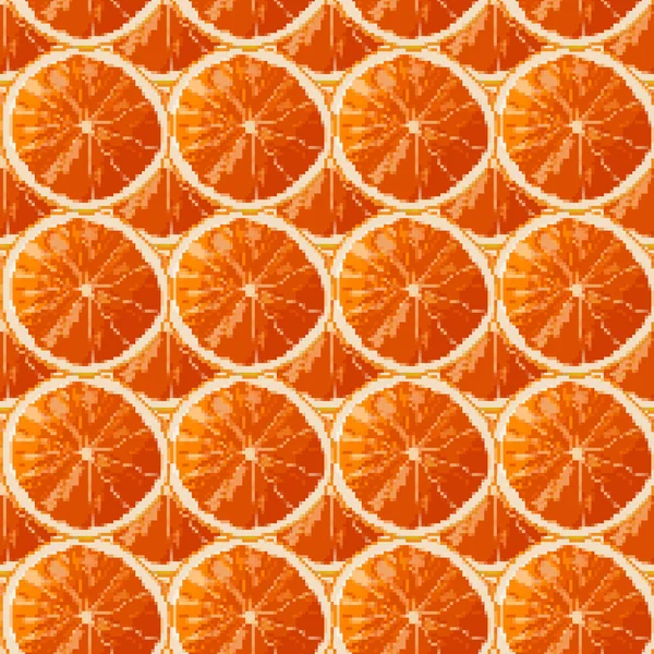 Pixel Art Frutta Arancio Limone Vettore Bit Sfondo Pixel — Vettoriale Stock