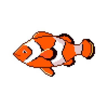 Piksel balığı. Piksel resim 8 bit. 