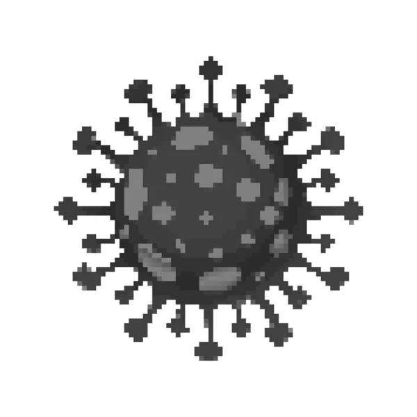 Pixel Art Vector Coronavirus Bakteria Cell Icon 2019 Ncov Covid — Stockový vektor