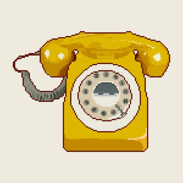 Pixel Retro Telefon Telefon Pixel Art Bit För Spel — Stock vektor