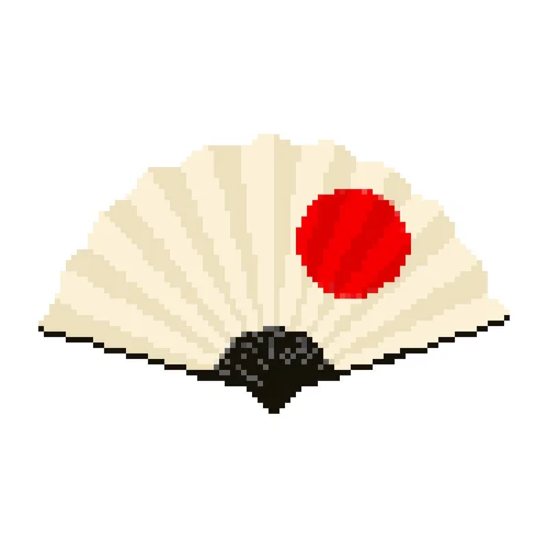 Pixel Fan Japonés Pixel Arte Vector Bits — Archivo Imágenes Vectoriales