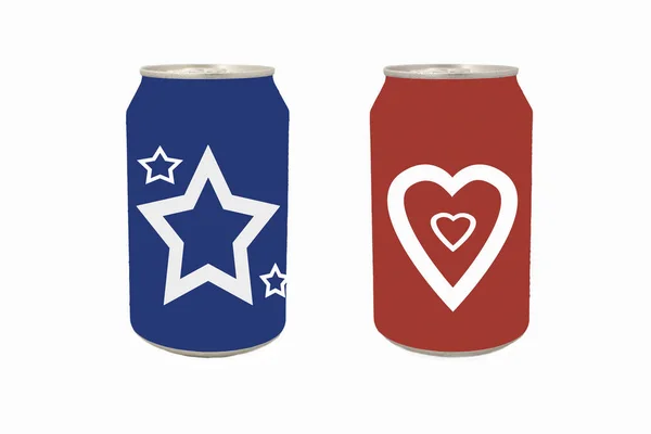 Beyaz arka plan üzerinde izole soda kutular.