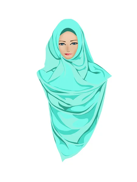 Turquoise Hijab illustratie — Stockvector