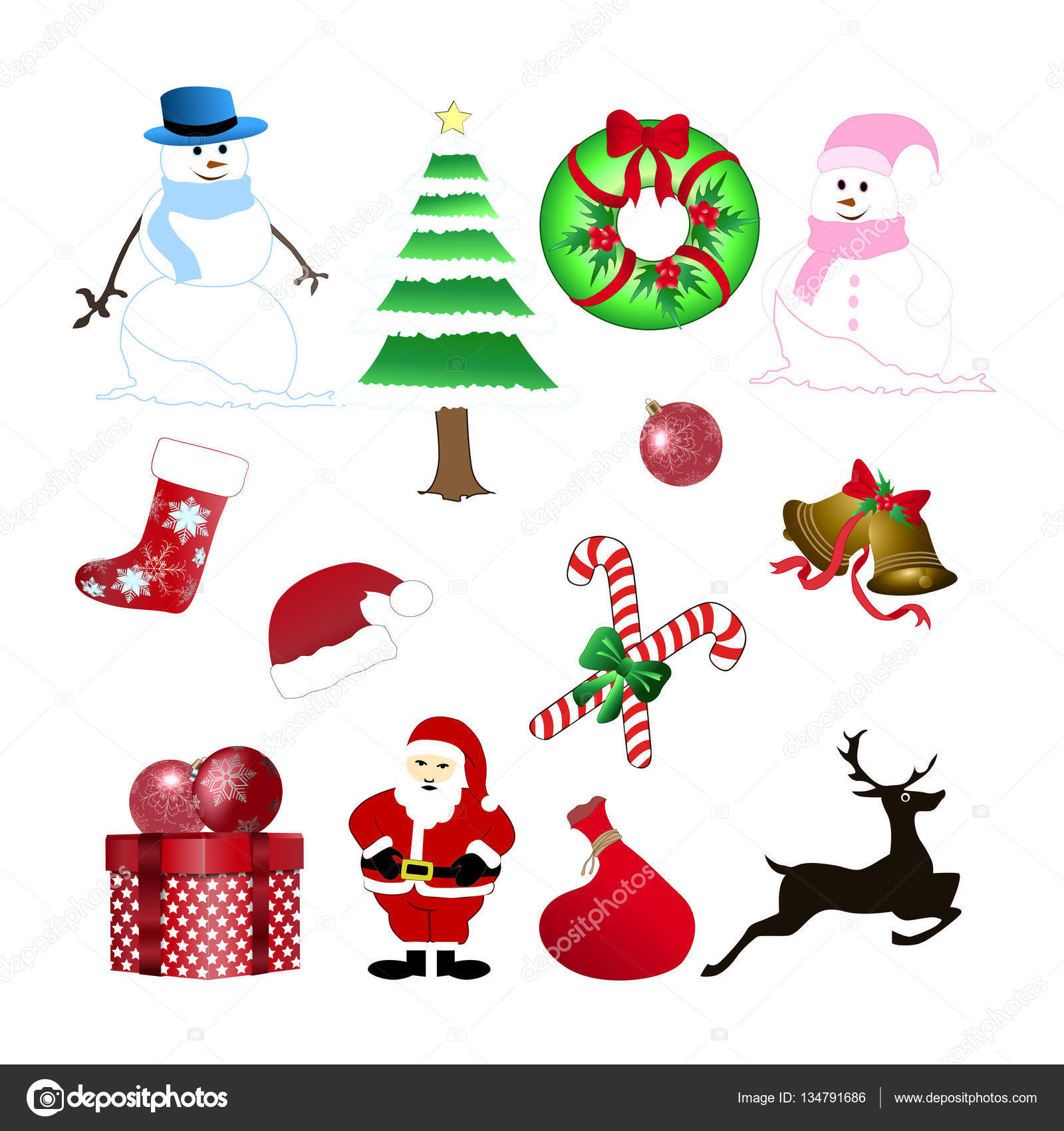 Decoración de cosas de Navidad — Vector de stock © spacexziel #134791686