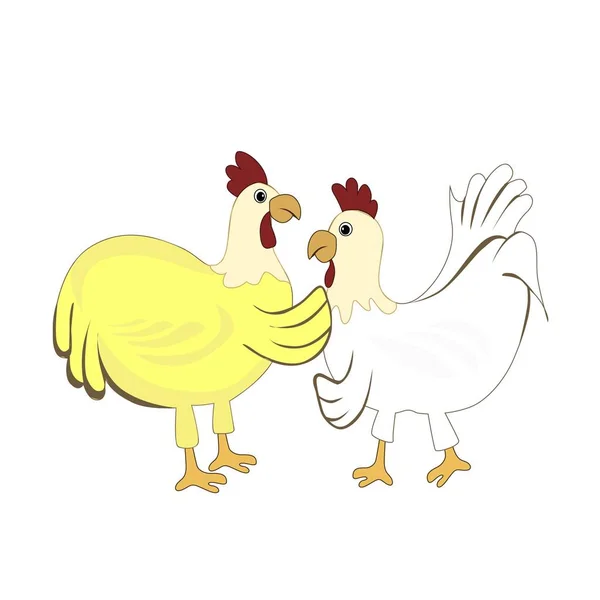 Charla callejera de pollo — Vector de stock