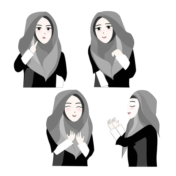 Doux hijab fille 3 — Image vectorielle