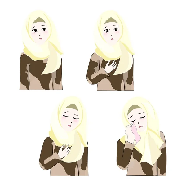 Söta Hijab flicka 2 — Stock vektor