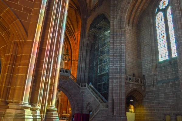 Liverpool, UK - 03 April 2015 - Interior view of Liverpool Cathedral — Stock Photo, Image
