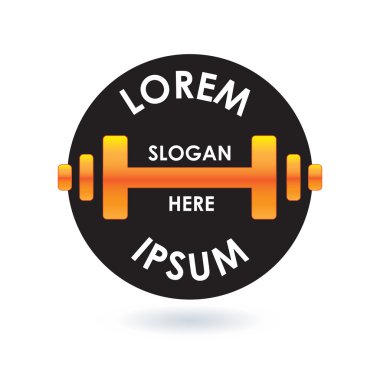 Barbell Logo Concept Design vector