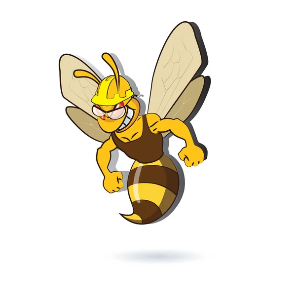 Werknemer Bee, mascotte ontwerp — Stockvector