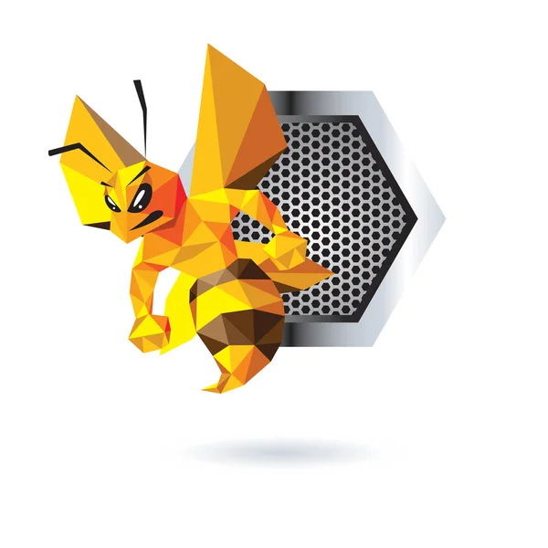 Včelí maskot Design — Stockový vektor