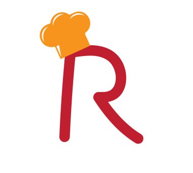 Temalı alfabe tasarım konsepti yemek: R